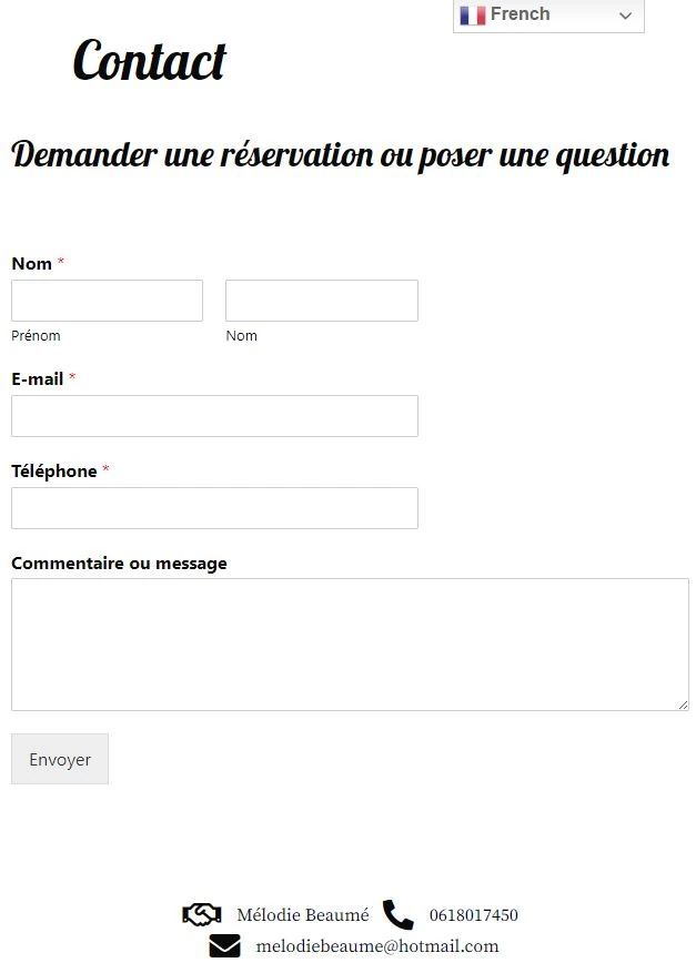 formulaire simple de reservation pour un gîte