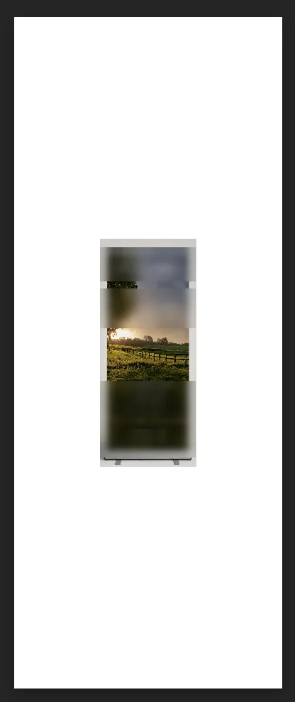 Rendu du kakémono final sur un stand roll-up, aperçu avant impression