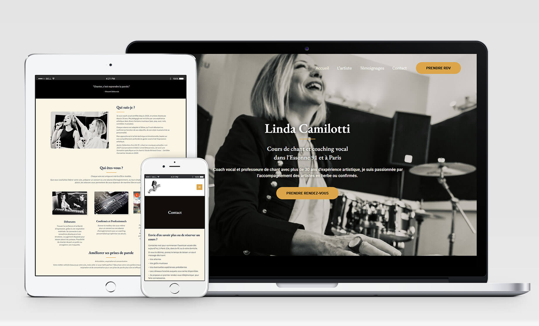 Site Linda Camilotti — professeure de chant