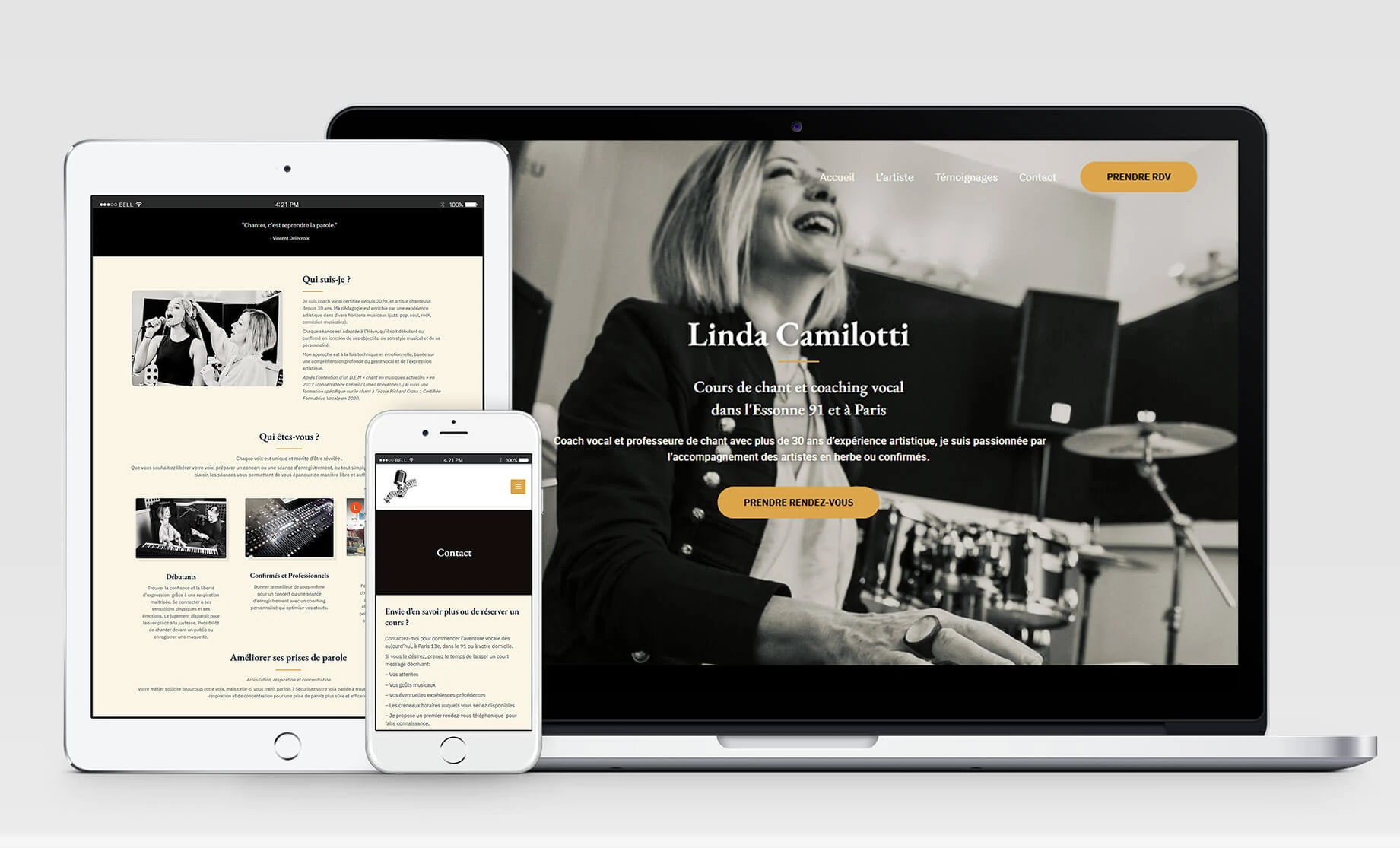 Site Linda Camilotti — professeure de chant